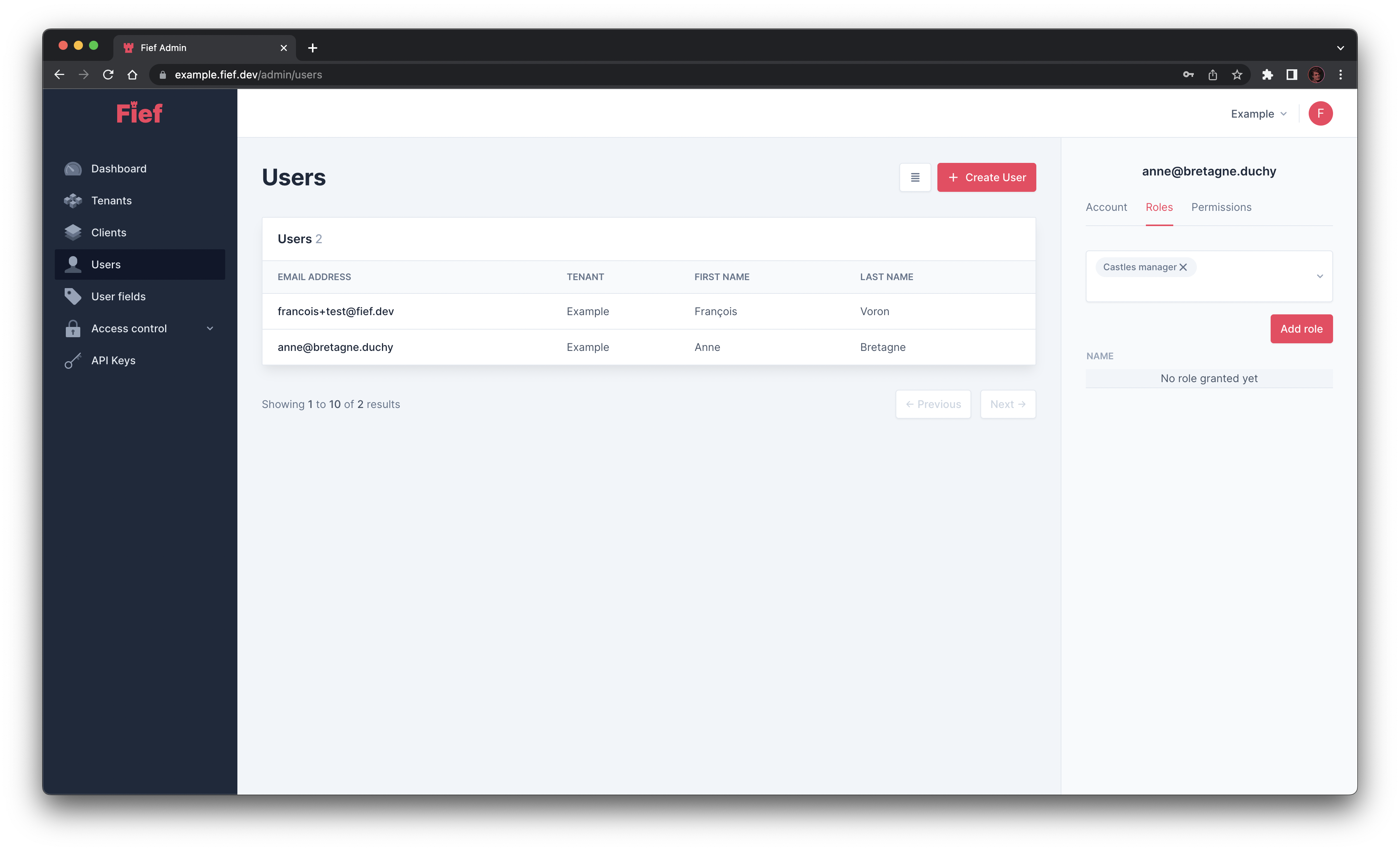 Add role to user from admin dashboard