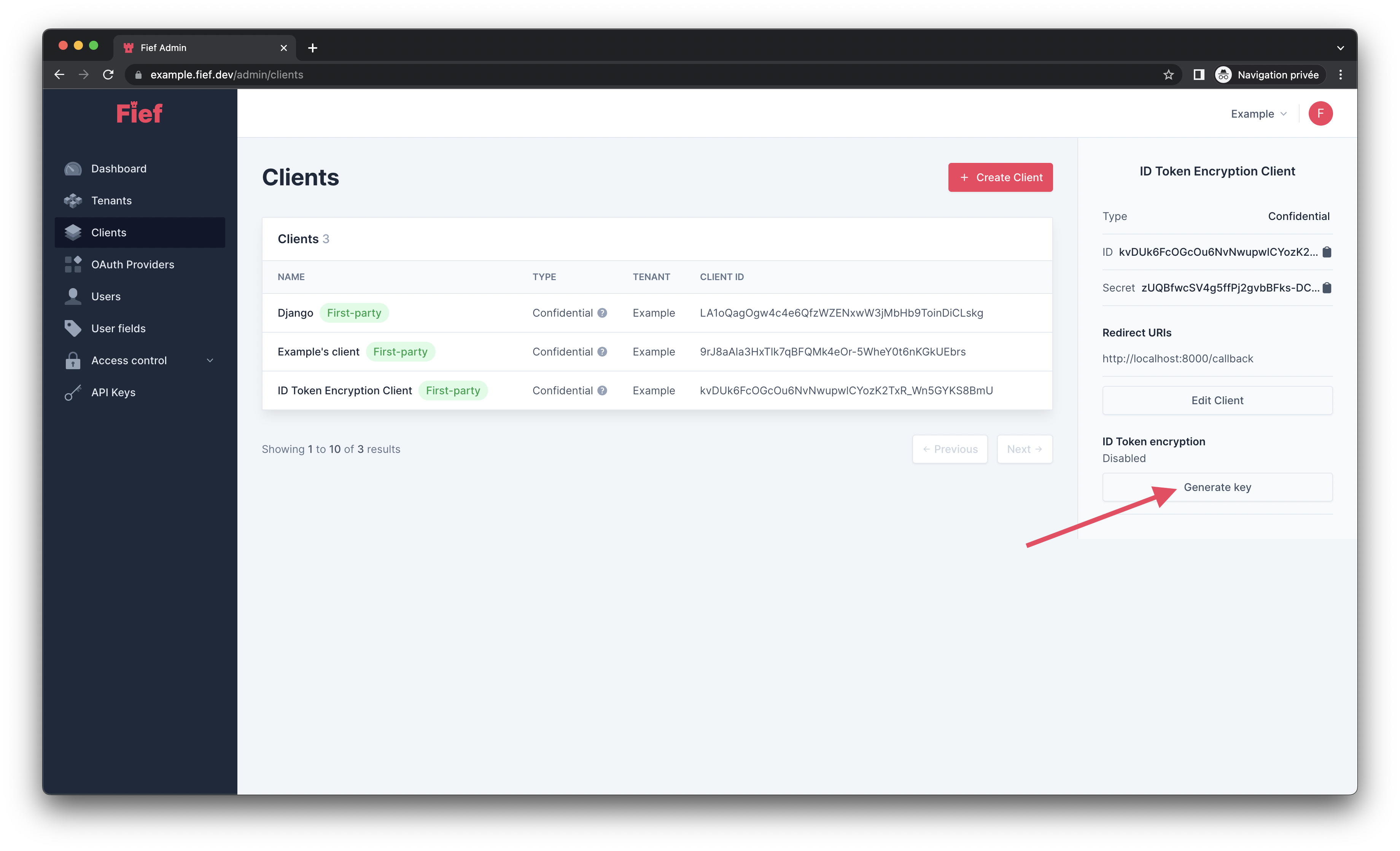 Enable ID Token encryption on a client