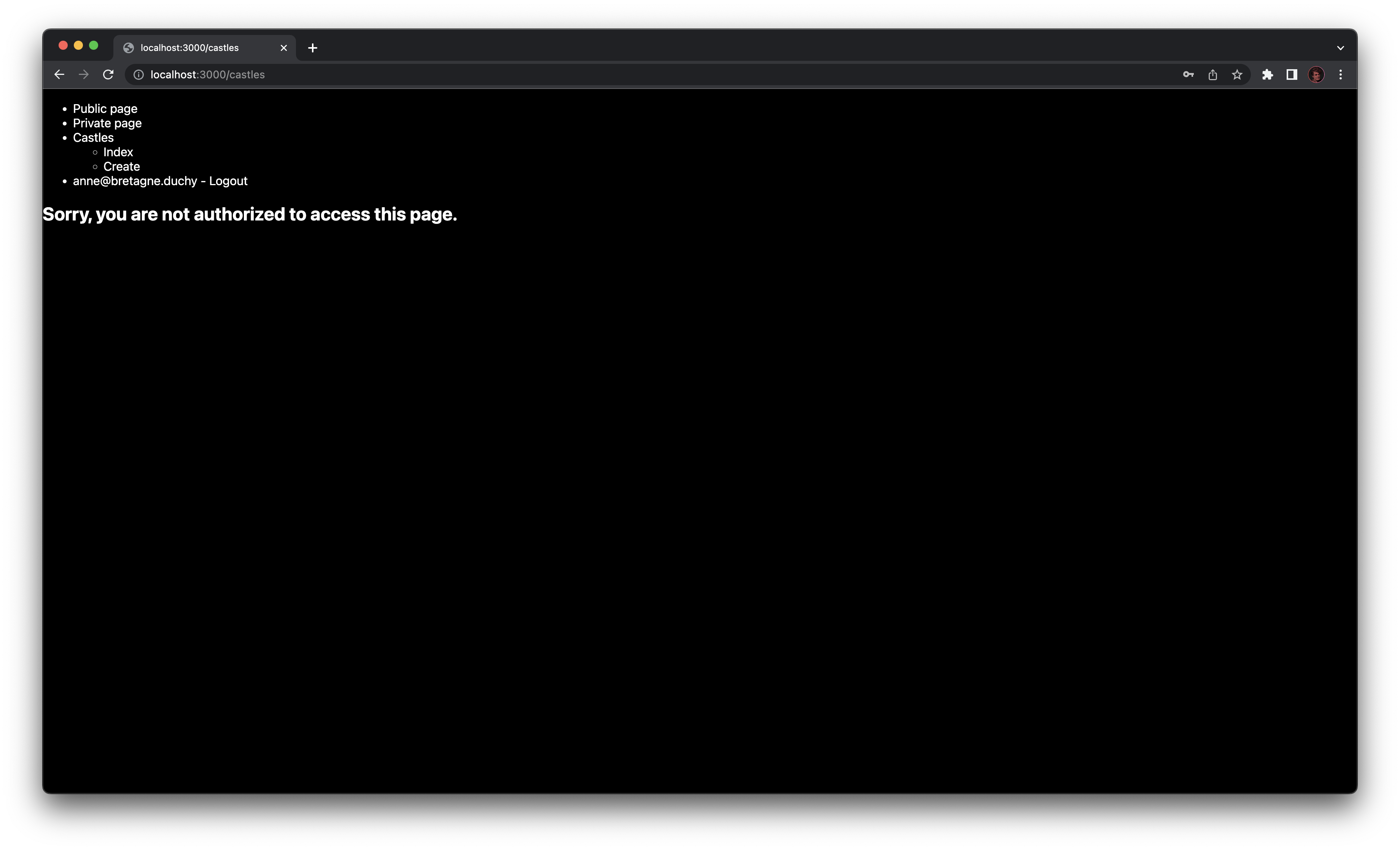 Next.js forbidden page